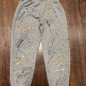 Firehouse Joggers with Gold and Black Splatter girls L